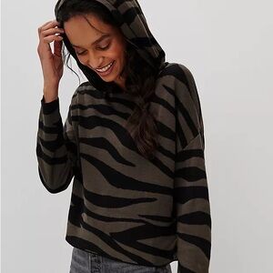 Anthropologie Kasia Knit Zebra Hoodie — Size XS • Hooded Sweater Pullover